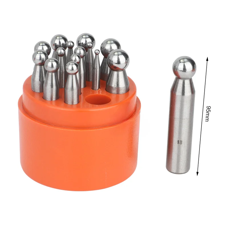 Newest 15/17PCS Dapping Doming Punch Dapping Block Ring Bead Jewelry Forming Tool