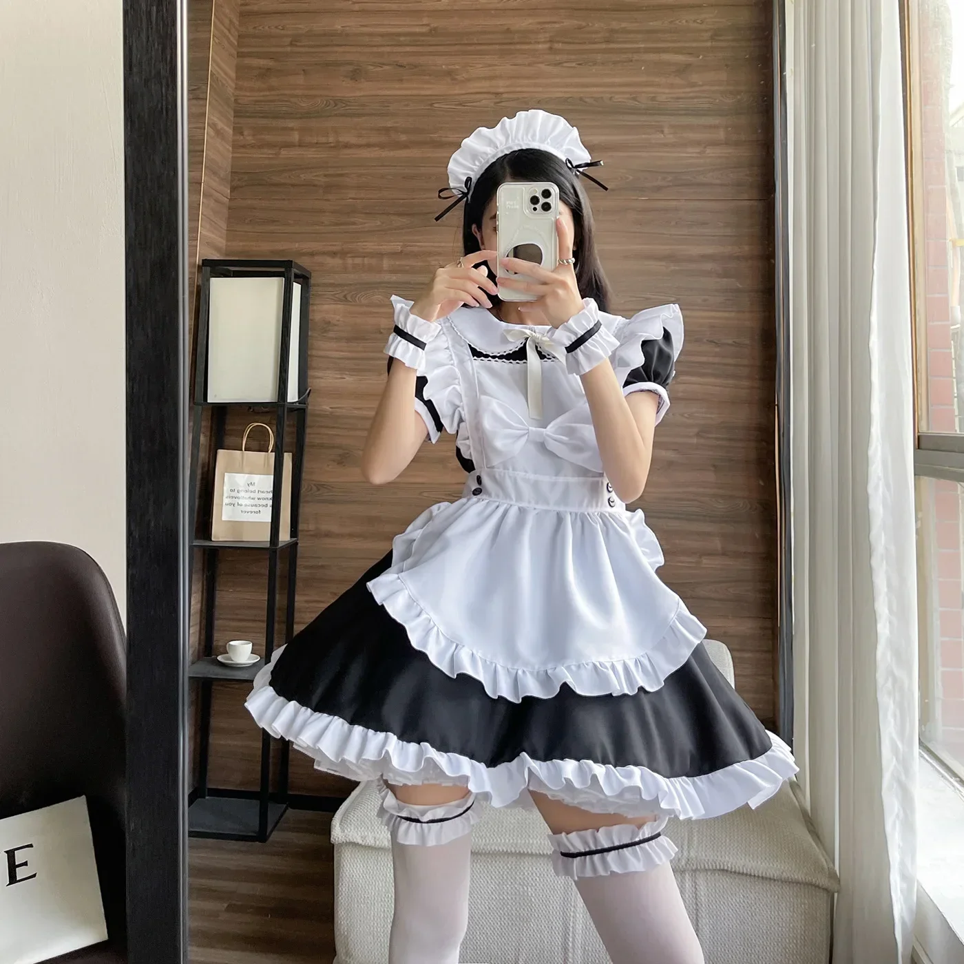 S-5XL 2023. Czarna śliczna pokojówka Lolita Francuska pokojówka Sukienka Dziewczyny Kobieta Amine Kostium Cosplay Kelnerka Pokojówka Kostiumy sceniczne na imprezę