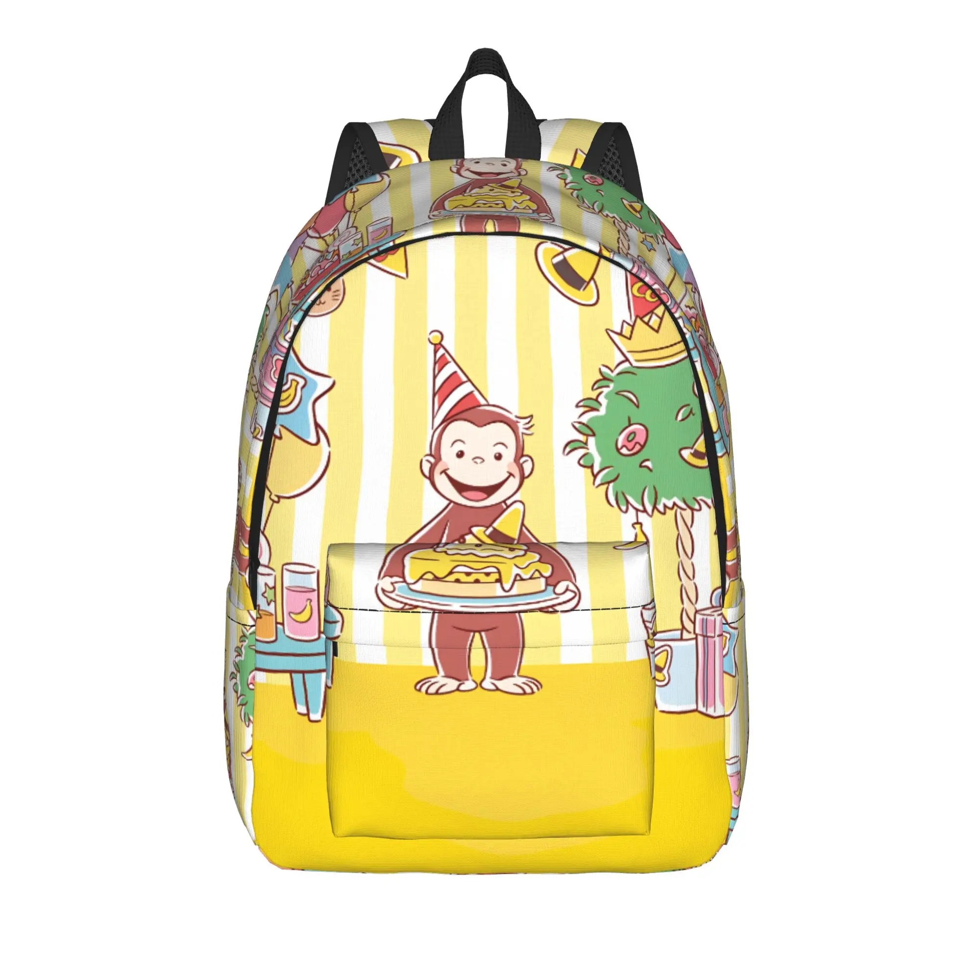 The Curious Monkey Backpack  Unisex Polyester University Backpacks Soft Elegant High School Bags Rucksack