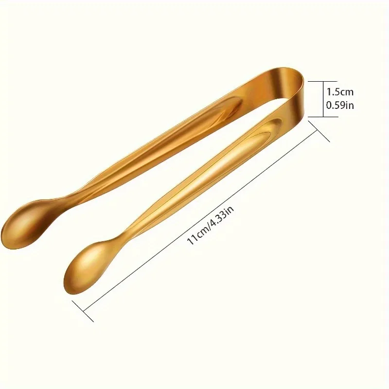 Golden Mini Serving Tongs - Elegant Stainless Steel Appetizer & Snack Servers for Weddings, Parties, and Charcuterie Trays