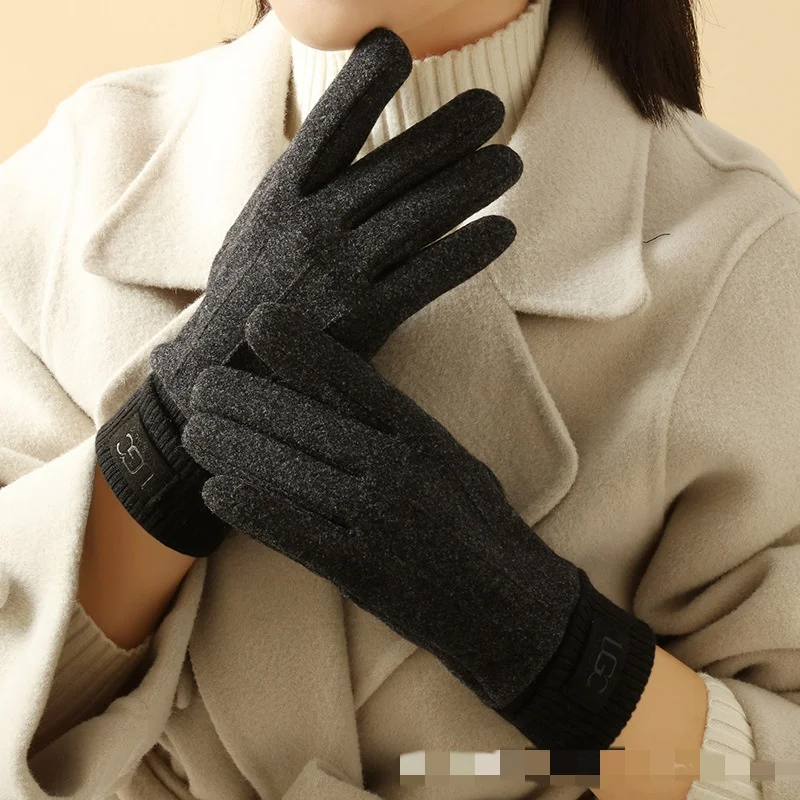 Winter Kaschmir Handschuhe Warme Touchscreen Handschuhe Frauen Kälte Schutz Volle Finger Fäustlinge Outdoor Radfahren Dicke Woll Handschuh – Detail 10