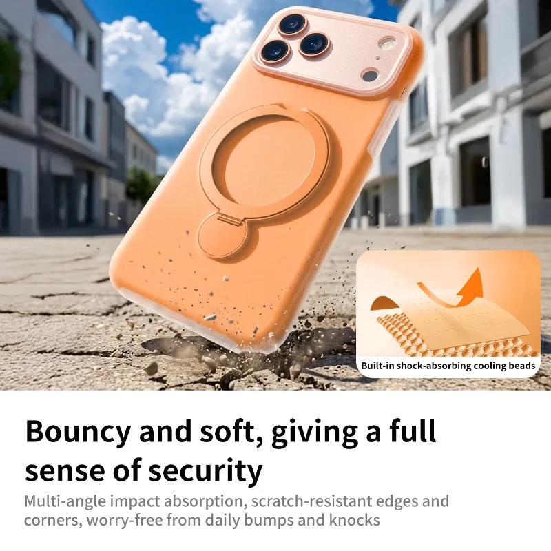 Thickened Jelly Silicone Magnetic Holder Phone Case,For iPhone 17 16 15 14 Pro Max Camera Protection Anti Drop Protective Cover view 5