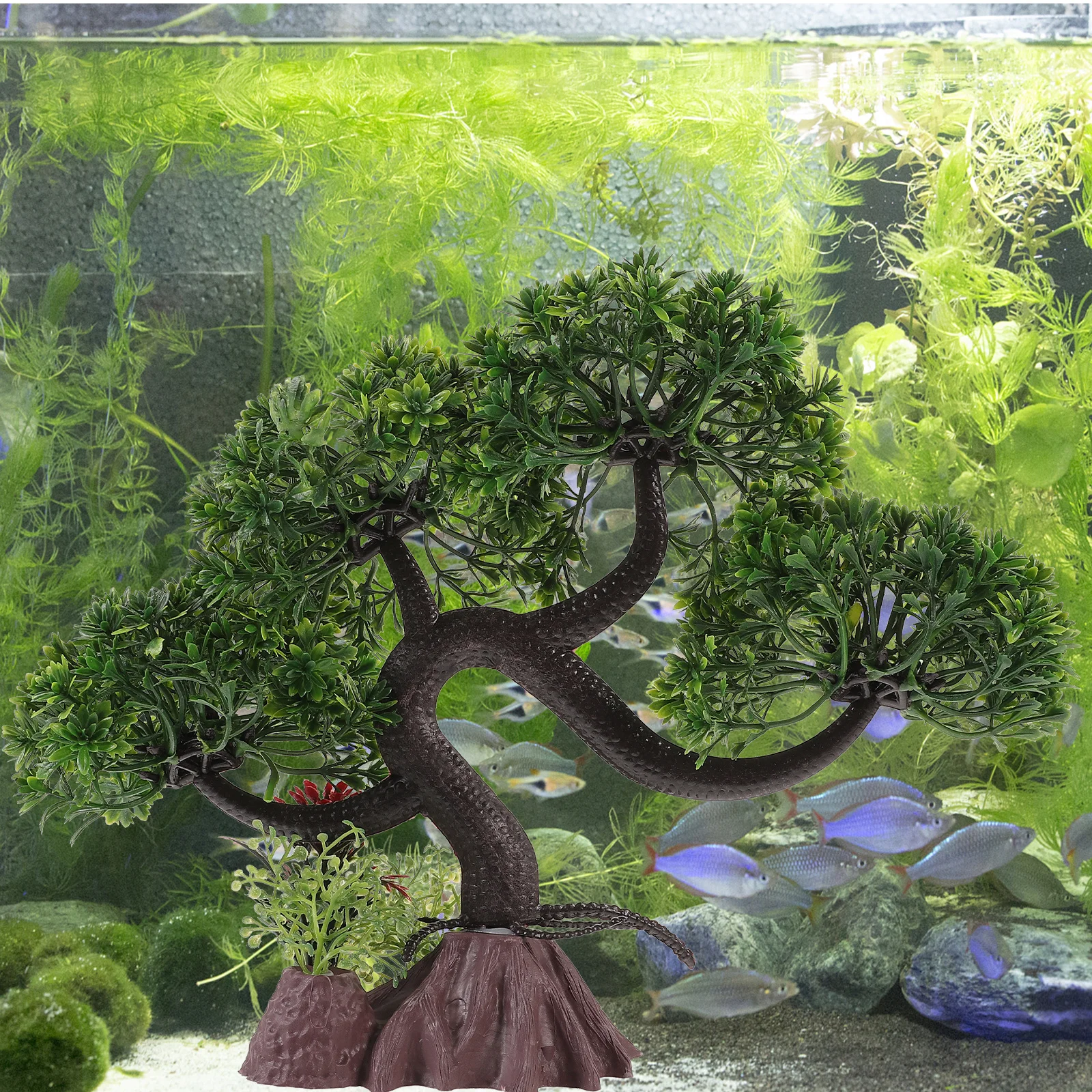 Simulation Large Tree for Fish Tank Aquarium Decoration Plastic Aquarium Tree Landscaping Accessory Fish Tank Decor