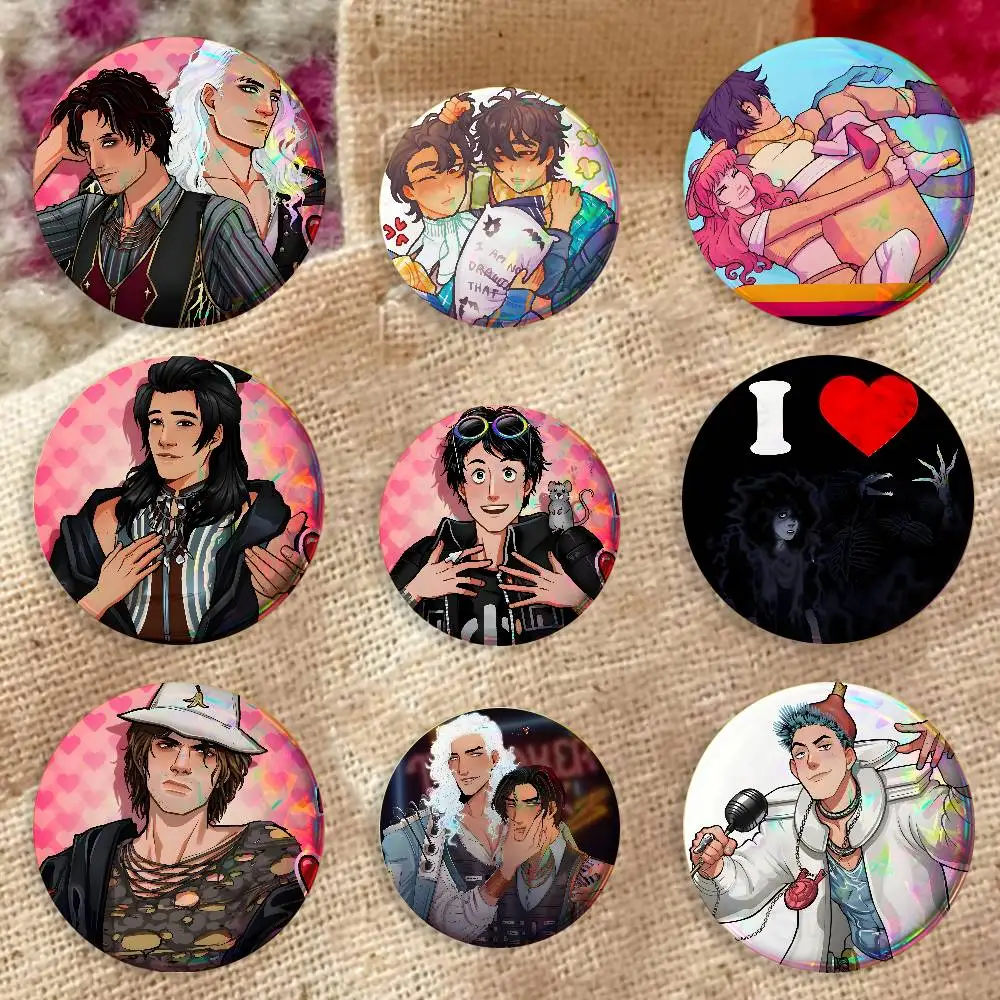 Mac Daisuke Cam Eddie Mateo Betty Skips Dirk Enamel Pins Badge Round Brooch for Backpack Decor Accessories 25/32/44/58/75mm