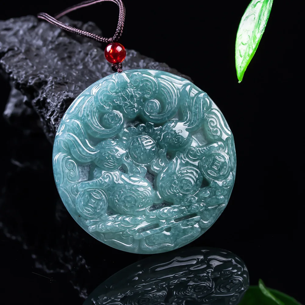 

Natural Burmese Jadeite Rabbit Pendant Necklace Accessories Real Jade Charm Designer Luxury Fashion Gemstone Gifts for Women