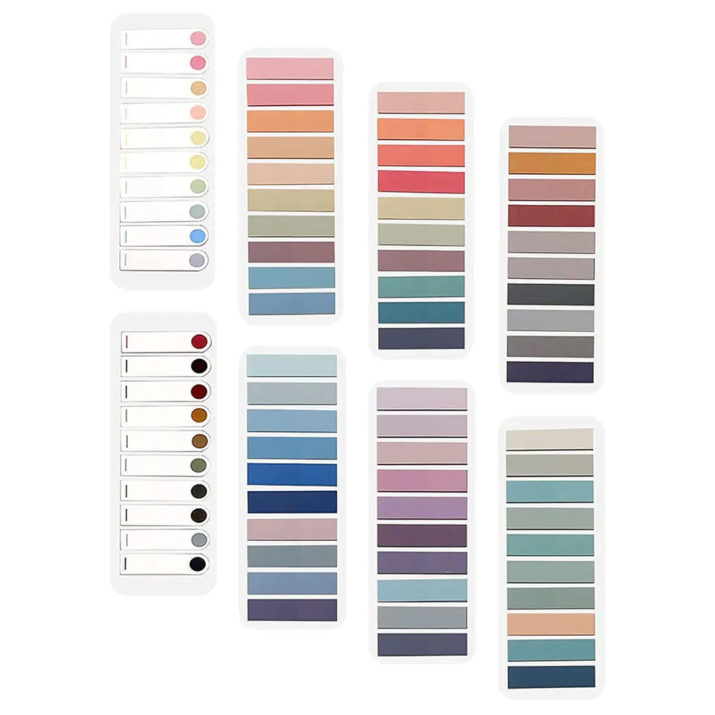 

8 Books Colorful Self Adhesive Highlight Reading Stickers Sentence Markers Strips Practical Bookmarks Portable