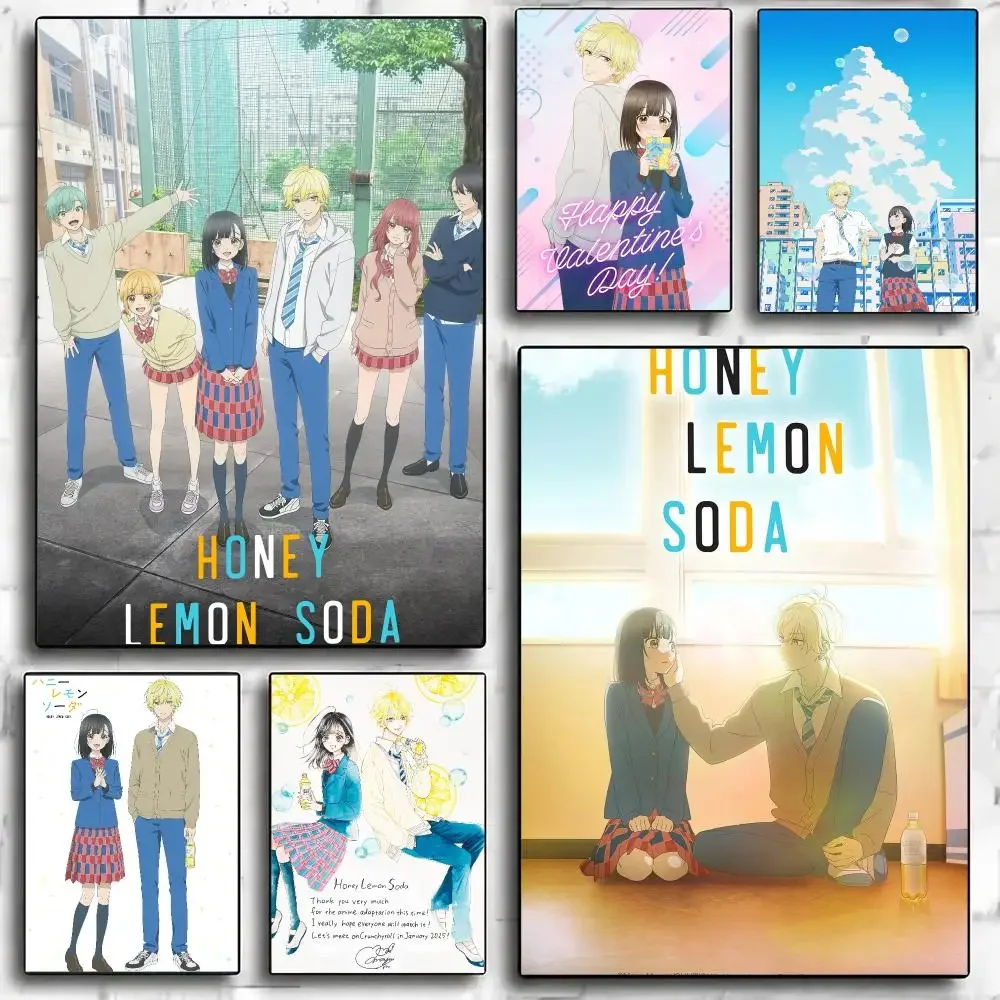 anime H-Honey Lemon Soda-A Poster Minimalist Wall Sticker for Cafe Office Bar Home Decor and Gift