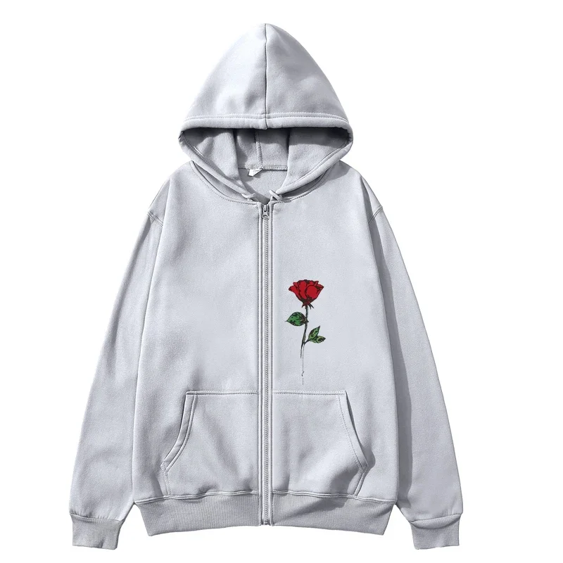 

Rose Print Women Hoodie Men Women Hoodie Coats Graphics Men's Hoodie Sweatshirt Harajuku Women Hoodie Oversized Clothing