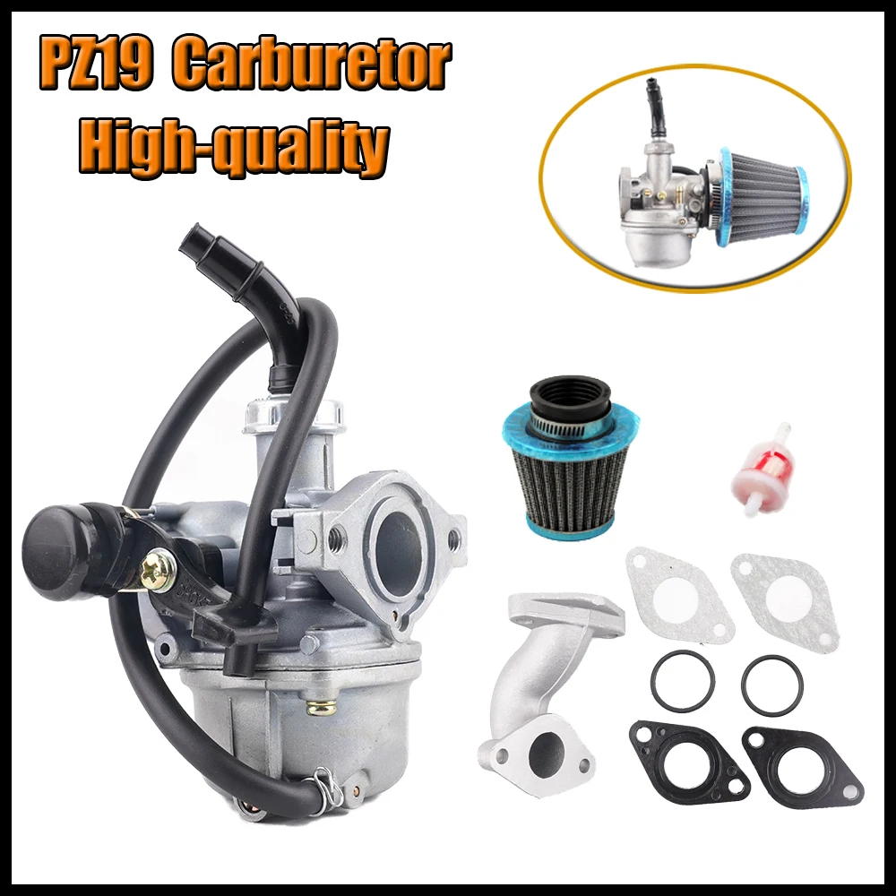 PZ19 19mm Universal Carburetor,motorcycle Carburetor Set with Air Filter,for 50 70 90 110cc ATV Four-wheel Off-road Motorcycle