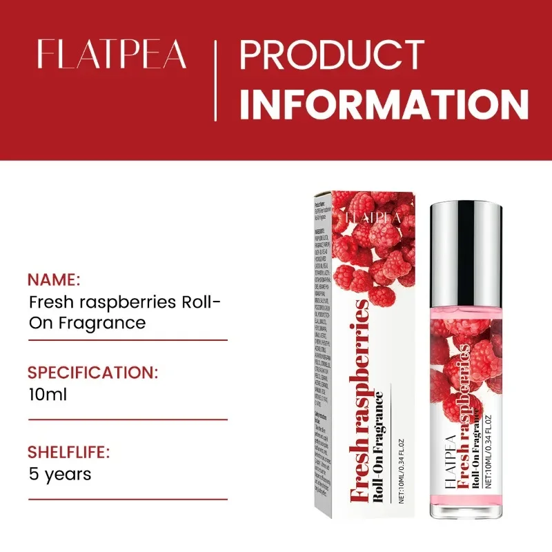 10ml Damski Perfumy Mini w Formie Rollerball z Zapachem Malinowo-Wiśniowym, Osiągające Długotrwałe Trwałość, Eau De Parfum, Świeże, Naturalne Perfumy w Rozmiarze Podróżnym