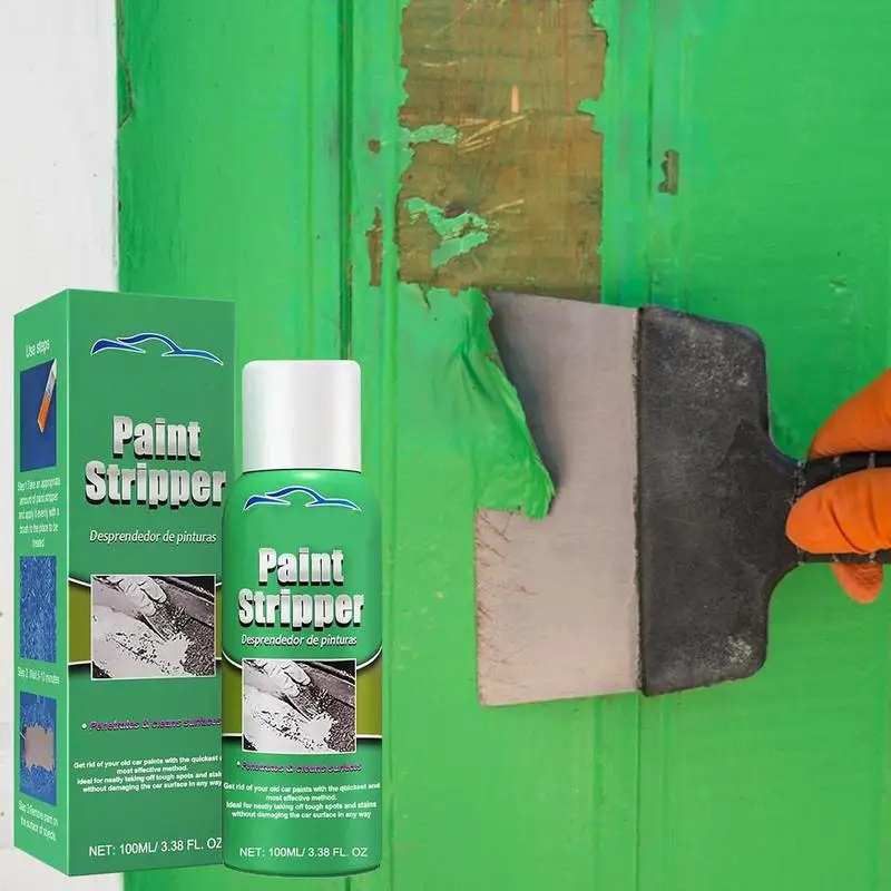 Paint Remover From Wood 100ml Paint Stripper Spray Effective Multipurpose Car Cleaning Supplies for Wood Glass Machinery Metal