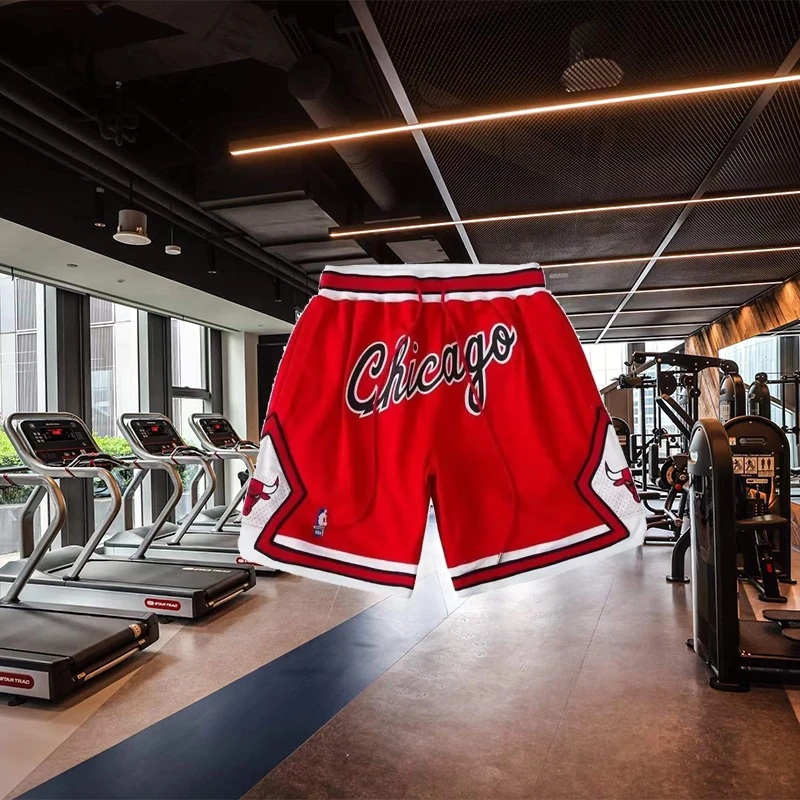 Summer American Basketball Shorts Men's Chicago Bulls Loose Quick-drying Breathable Running Training Sweatpants 3D Printing