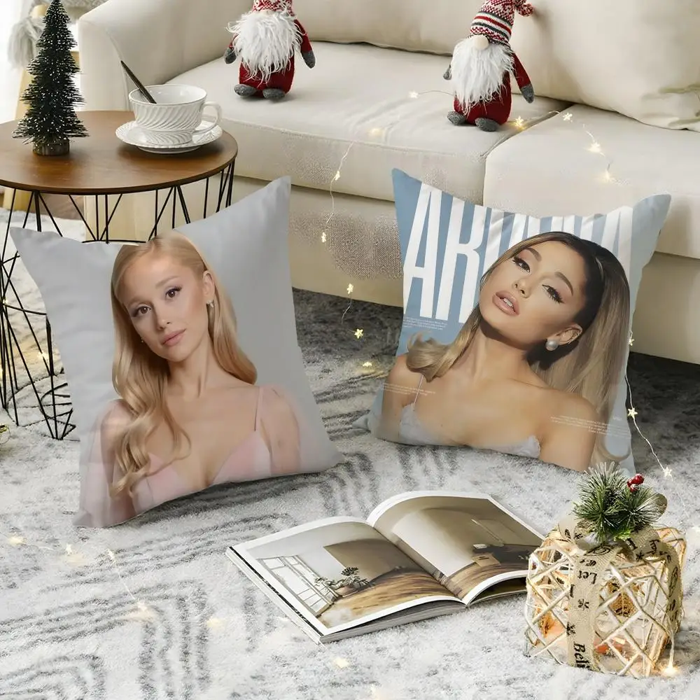 Ariana Grande Cushion Cover Breathable Linen Pillow Cover Skin-Friendly Home Decor Pillowcase with Hidden Zipper