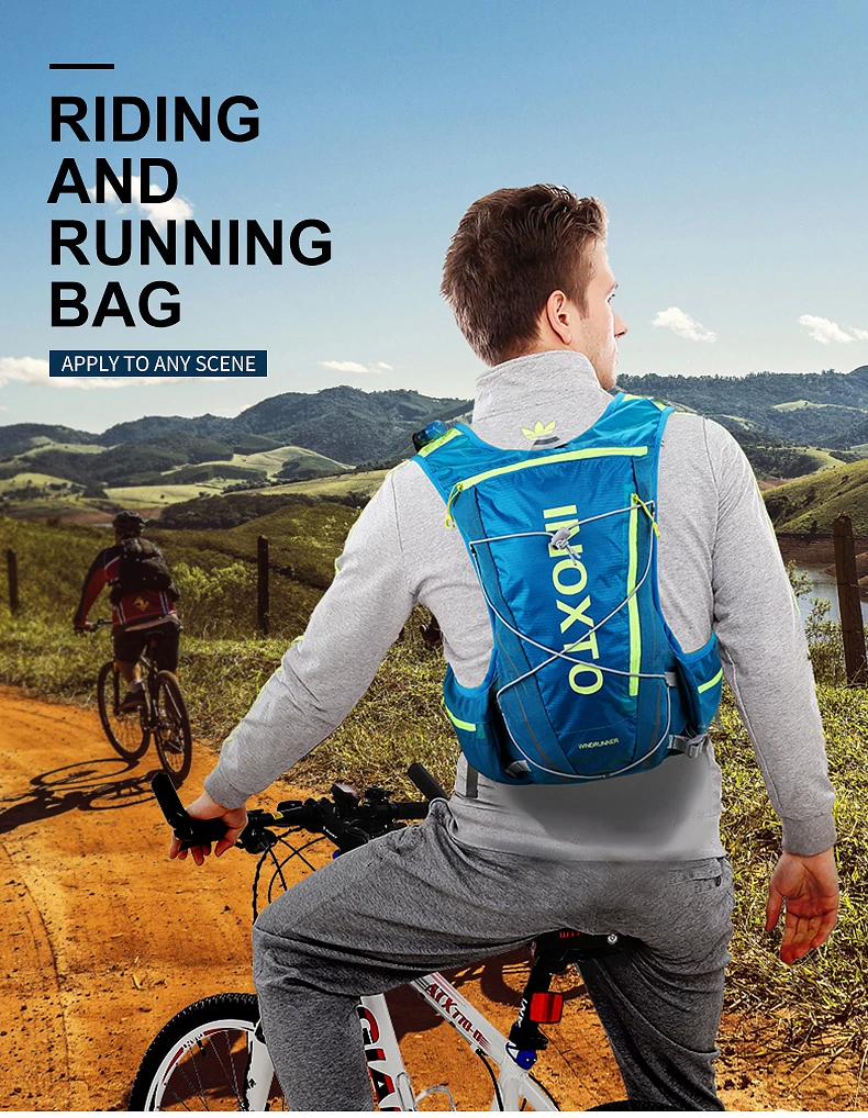 Outdoor-Lauf-Feuchtigkeitsweste, 8 l, Radfahren, feuchtigkeitsspendender Rucksack, Trekking, Wandern, Marathon, Fahrradrucksack mit 500 ml Wasserflasche – Detail 6