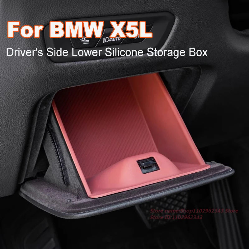 

For BMW X5L 2023-25 Driver's Side Lower Silicone Storage Box Dustproof Dirt Resistant Car Interior Organizer Modified Accessory