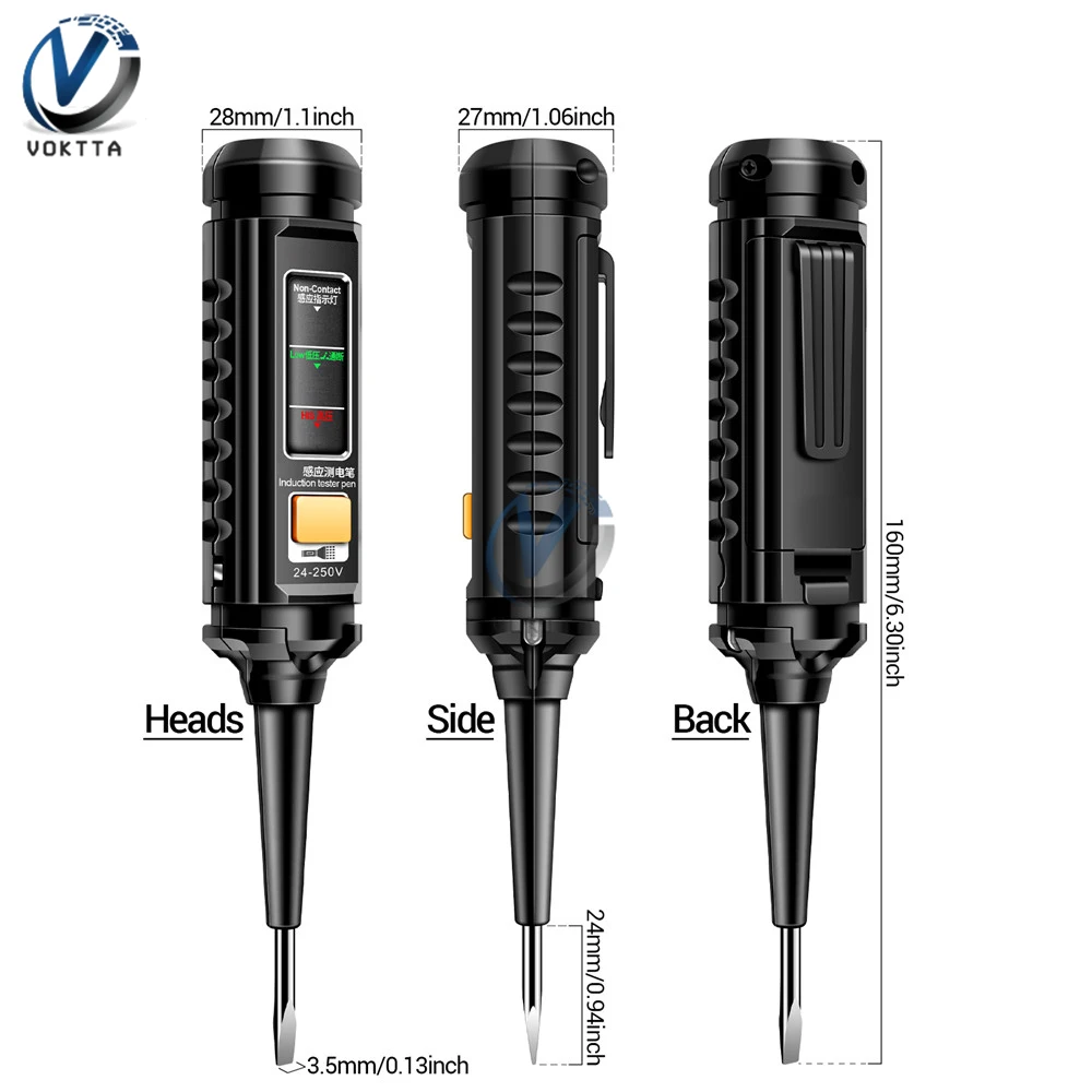 AC 24-250V Non-contact Voltage Tester Pen Three Light Sensor Beep Alarm Electrical Screwdriver Test Pencil Voltage Meter Tester