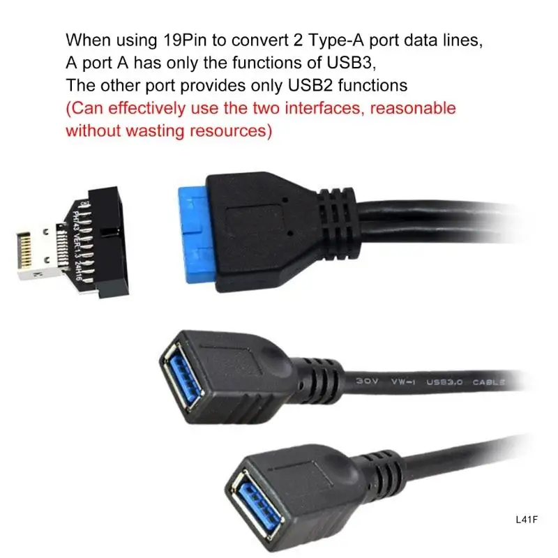 محول USB 3.2 TypeE إلى USB 20Pin 19pin مع محول رأس عمودي