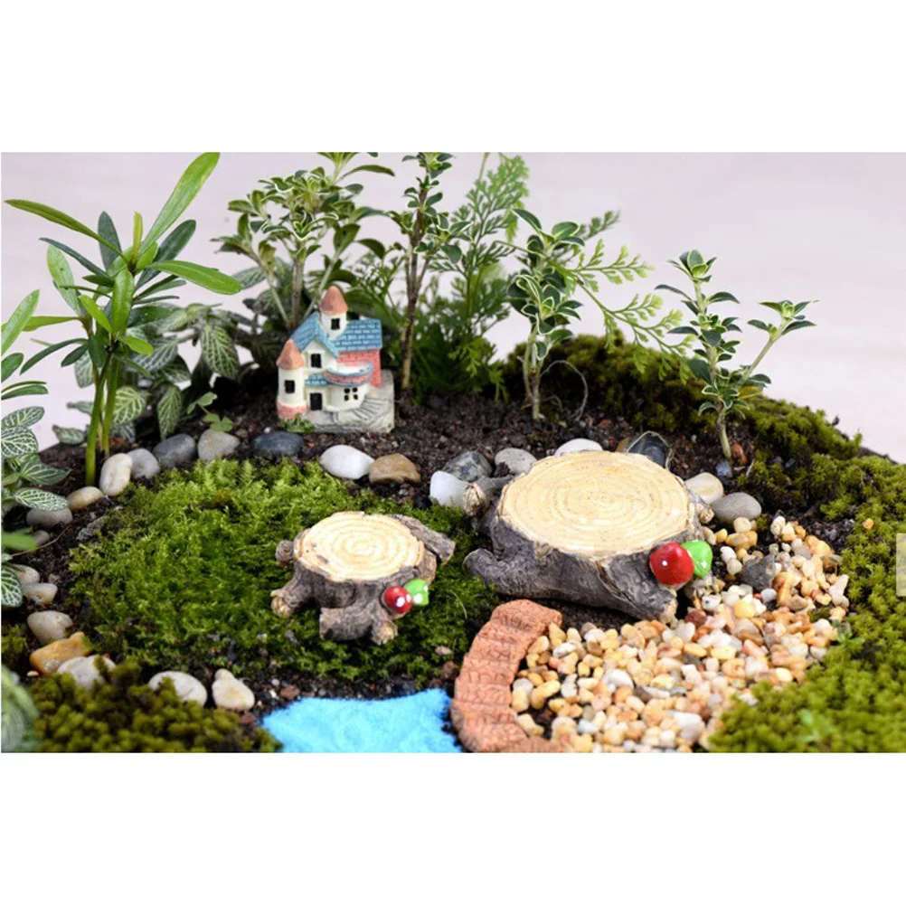 

10 Pcs Ornament Mushroom Stump Ornaments for Garden Decor Fairy Miniature Landscape Gardening Prop Bonsai