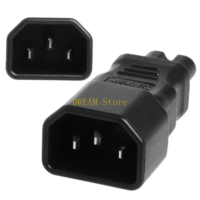 1Pc IEC320 C14 3Pin Female to European Switzerland Socket for Swiss to C7 Male Power Adapter Rated Black best sale