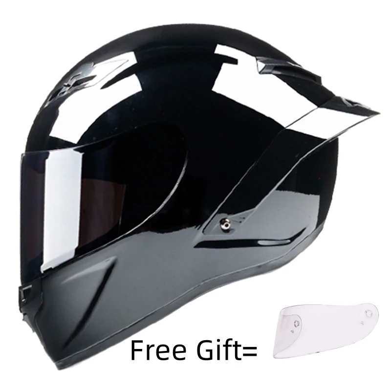 Full Face Motorcycle Helmet Dual Shield Tail Protection Come With One More Lens S M L XL