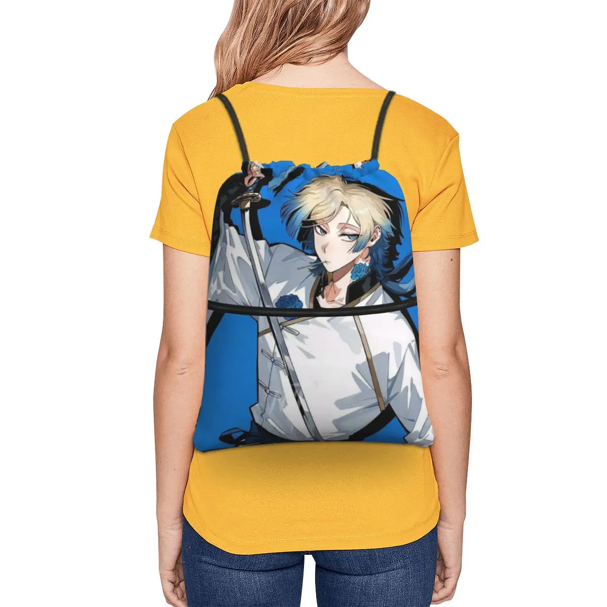 Blue Lock Kaiser Anime Backpacks Multi-function Drawstring Bags Sports Bag Book Bags for Travel School