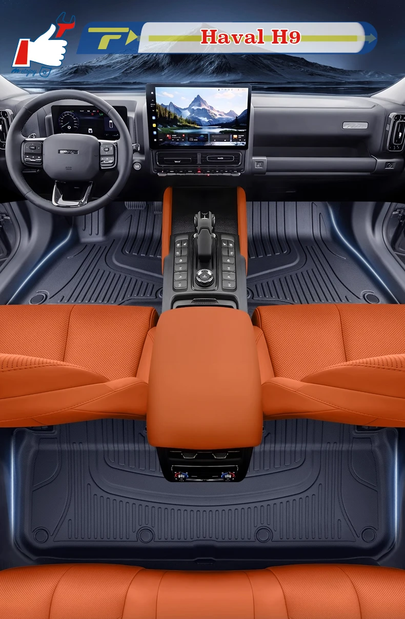 

Автомобильный коврик с левым рулем для Haval H9 2TH 2024 5-местный автомобильный коврик с полным заказом для ног Коврик для пола Коврик для пола Водонепроницаемый
