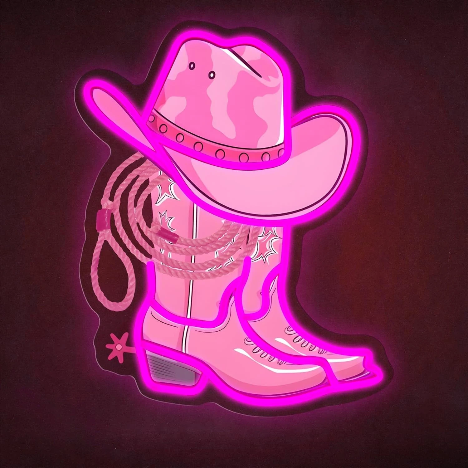 

Cowboy Boot with Hat Lasso Neon Sign LED Cowgirl Boot Neon Light for Room Bedroom Party Bar Western Wall Art Decor Birthday Gift