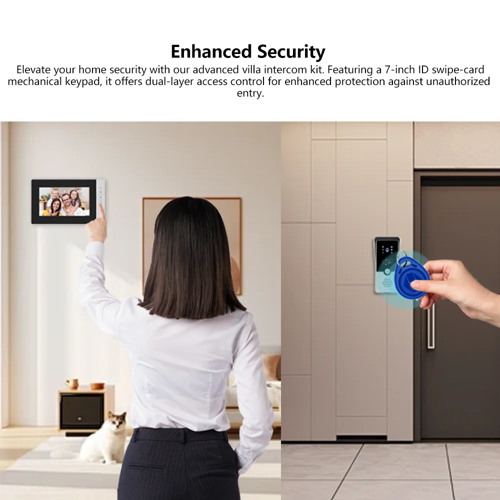 7-Inch Large Screen Visual Intelligent Building Intercom System, Community Unit Doorbell, Indoor Unit, Building Visual Intercom