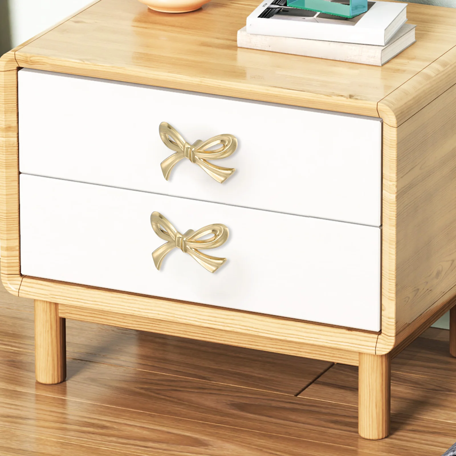 

2pcs Brass Bowknot Drawer Knob Small Cabinet Pull Decorative Furniture Handle For Dresser Wardrobe Closet Door Metal Knob