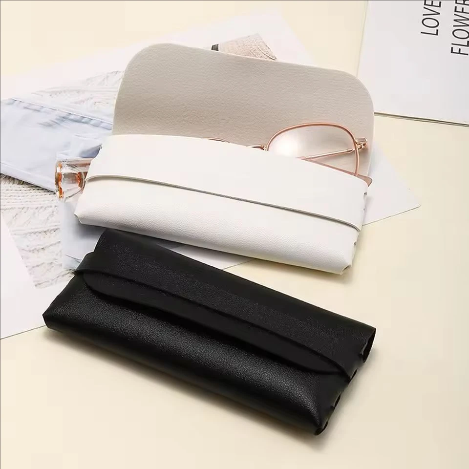 Black and White Soft and Stylish Leather Glasses Cases - Glasses Protection Bags, Travel Accessories for Men and Women - Stylish