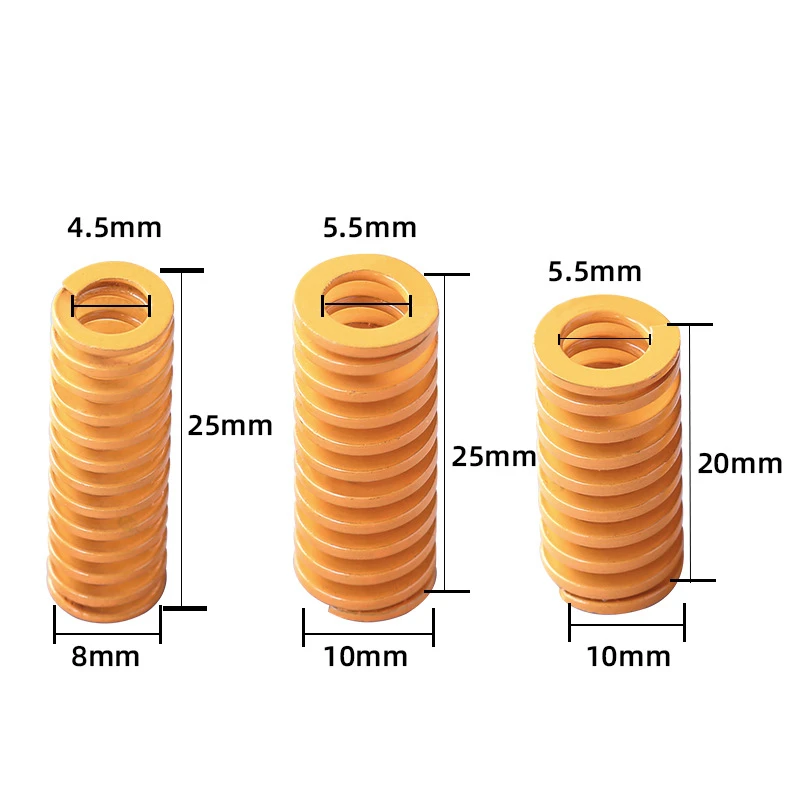 5 pezzi di accessori per stampanti 3D, un set completo di molle, grandi molle elastiche, estrusori, accessori per letti caldi,