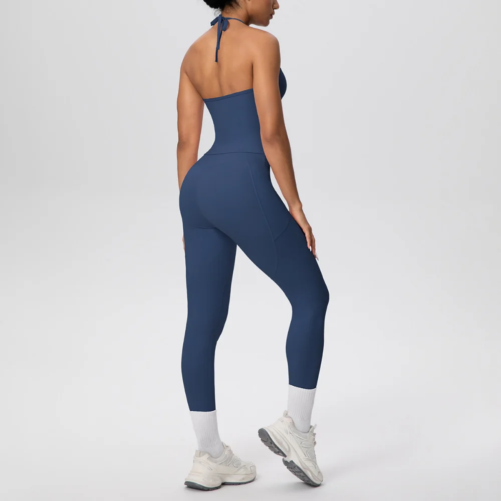 Gym Suits Women Seamless 2PCS Yoga Sets Sports Fitness Slim Fit Backless Bra Hip-lifting Leggings Running Workout Training Suit