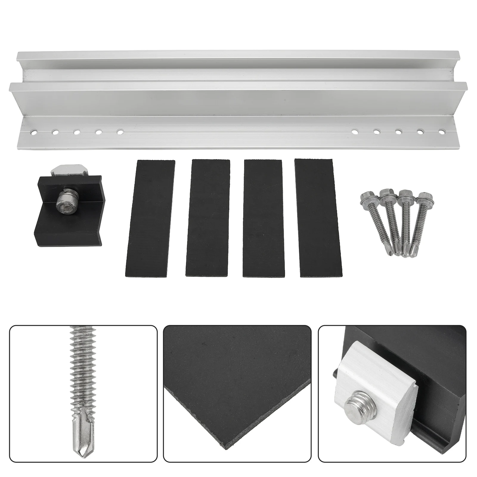 

Кронштейн для солнечных панелей (средний зажим) для дома, сада, сельского хозяйства, аквакультуры, алюминиевый, для монтажа на рельсах, фотоэлектрический