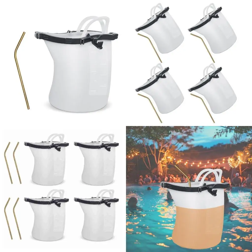 

Silicone Wine Bag With Straw For Pool Parties Outdoor Large Capacity Beverage Holder Leak Resistant Drink Container KXRE