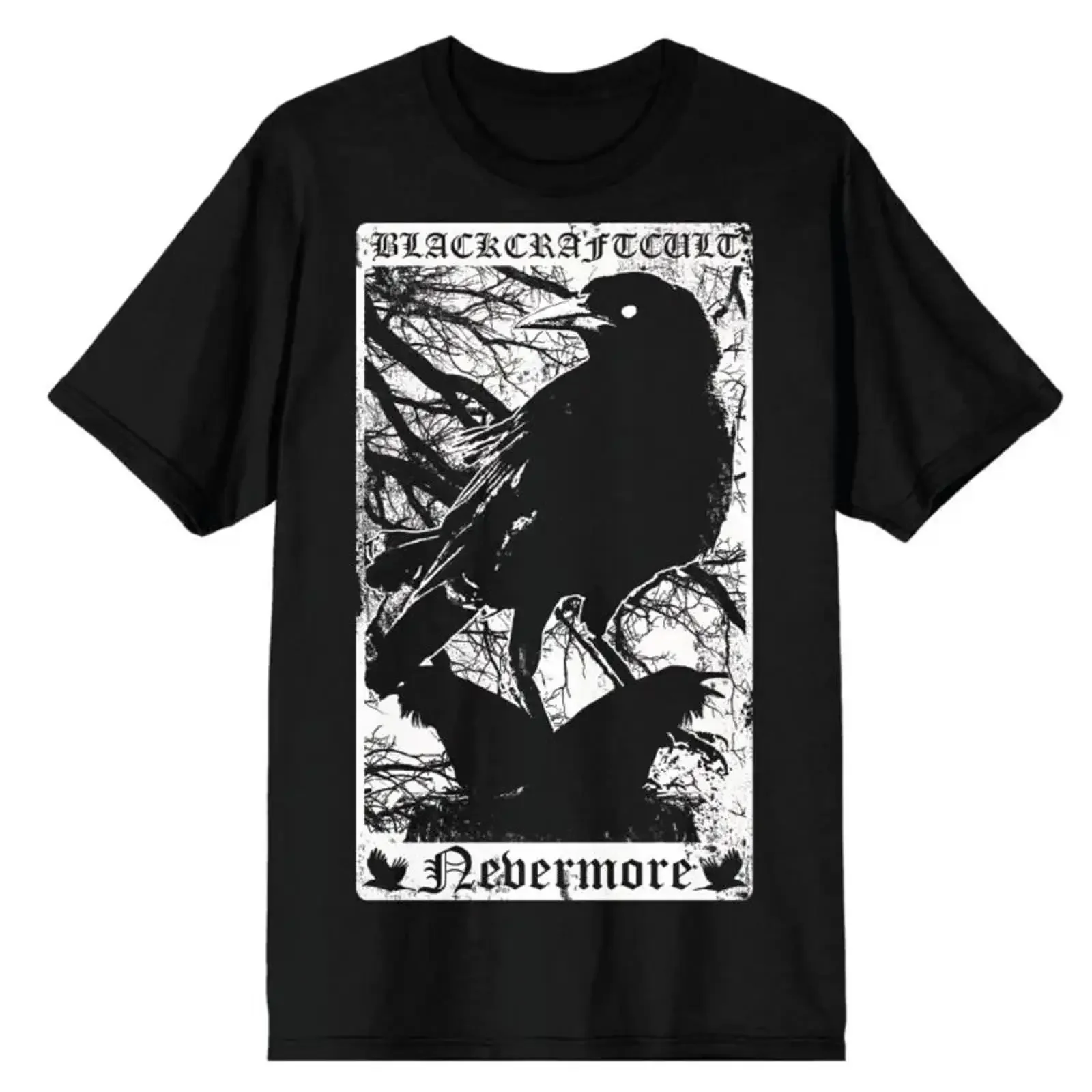Blackcraft Cult T Shirt Herren Nevermore Tarot Mens schwarz Gothic Rockwear vintage Washed Top For Everyday Wear Stylish Casual