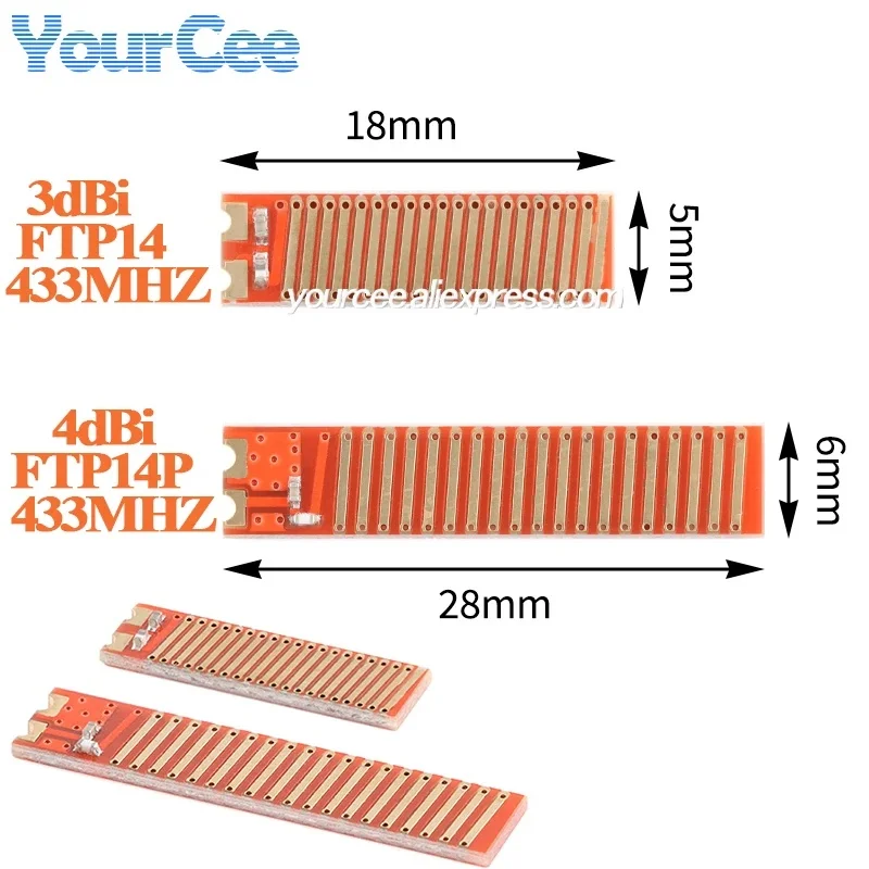 10pcs Gold-plated Patch Antenna FTP14P 4DBI Frequency 433MHz FTP14 3DBI for Hgh Gain Long Distance Wifi Wireless Module