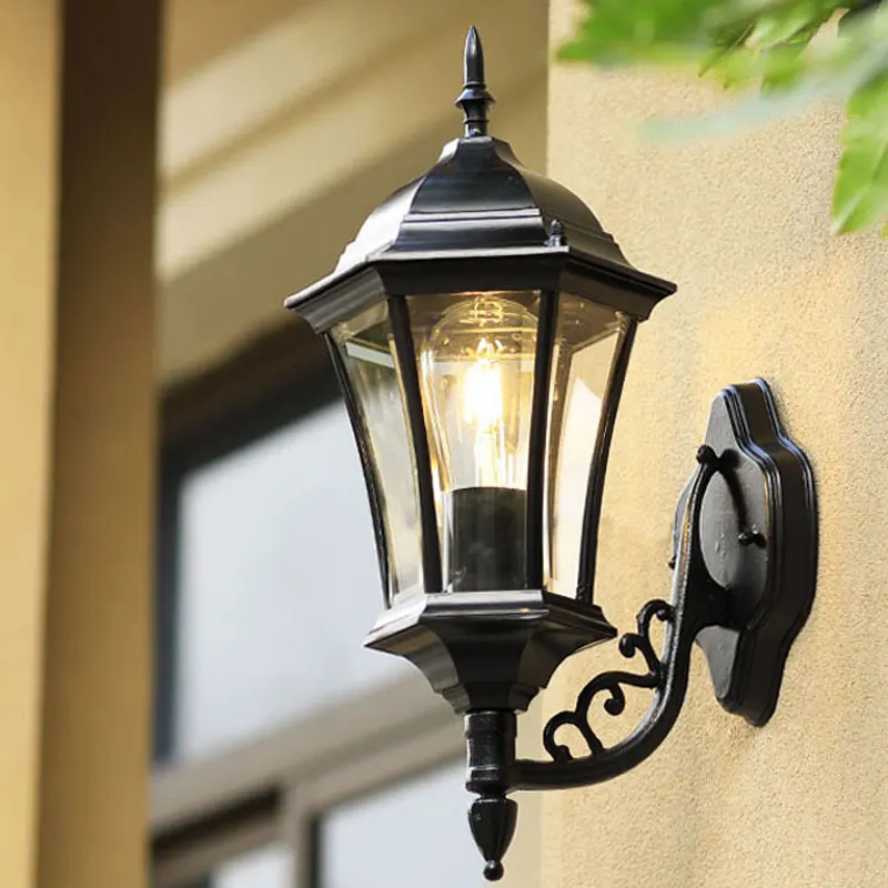 

Retro Outdoor Wall Lamp European Aluminum Lamps Waterproof Garden Courtyard Mall Balcony Corridor Wall Light