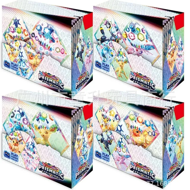 360 Peças/Conjunto de Cartas Pokémon em Inglês Prismatic Evolutions Scarlet Violet 151, Cartas de Batalha em Inglês para Presentes