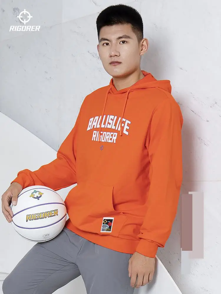 RIGORER  Hooded Sweater Winter New Basketball Training Sports Long Sleeve shirt Cultural Casual Pullover Men