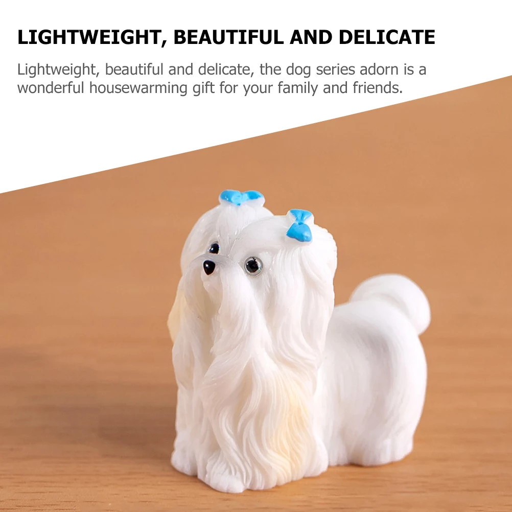

6pcs Mini Puppy Decoration Resin Garden Accessories Realistic Dog Figurines Cute Pet Statues Tiny Animal Models Gifts For Dog