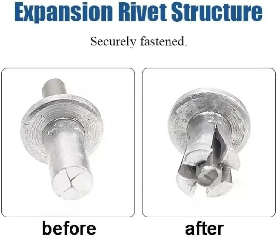 Aluminum Hammer Drive Rivets with Round Knock Type Expansion Small Rivets to Improve Strength Durability Nails Screws Fasteners