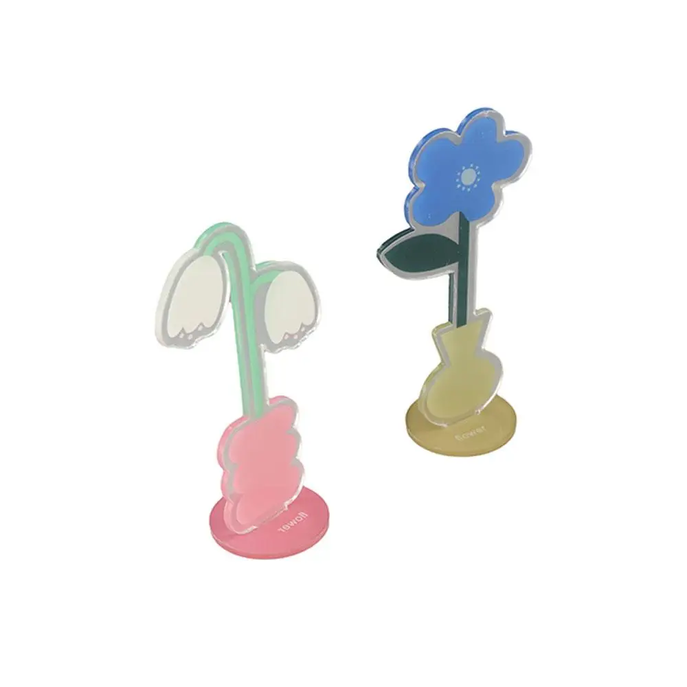 Cute Cartoon Acrylic Note Holder Flower Photo Holder Vertical Message Holder Desktop Decoration New