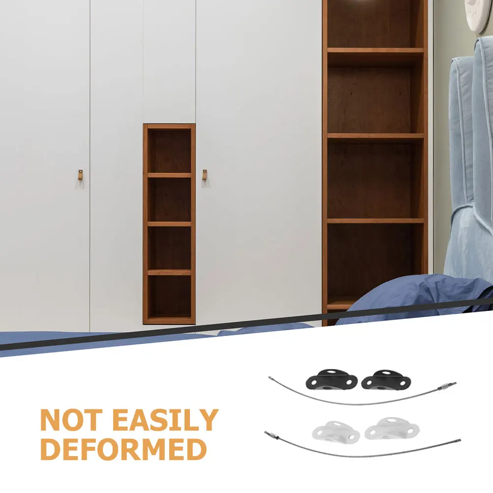 

1Set Furniture Anchors Baby Proofing Kit Furniture Wall Straps Stable Stainless Steel Anti Tip Cabinet Dresser Safety Anchor