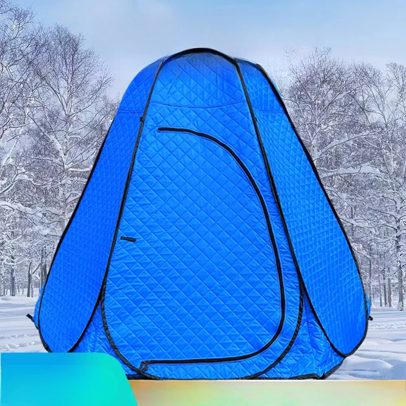 Outdoor Camping Thick Automatic Semi Bottom Winter Fishing Tent Windproof and Warm with Cotton Ice Fishing Hexagonal Tent