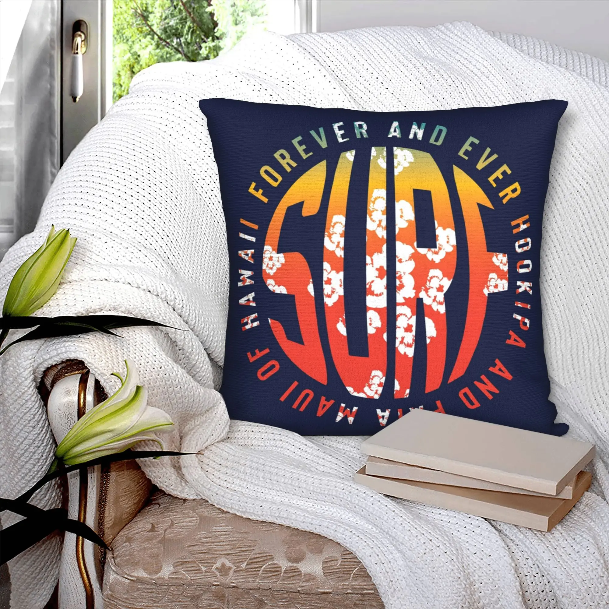 Nordic Style Funny Surfing Surfer Quotes Cushion Covers 45x45cm Polyester for Car Square Pillowcase Home Decorative
