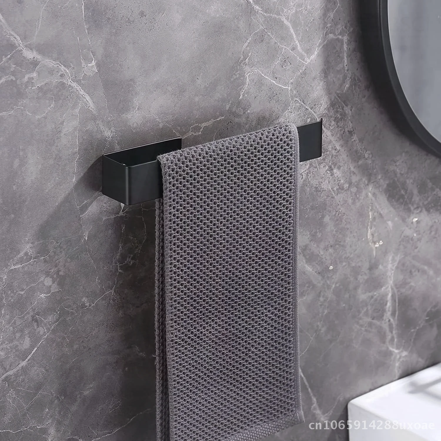 Punch-Free Single-Pole White Towel Rack Bathroom Pendant Toilet Towel Holder Silver Black Gold Dual-Use Models Available