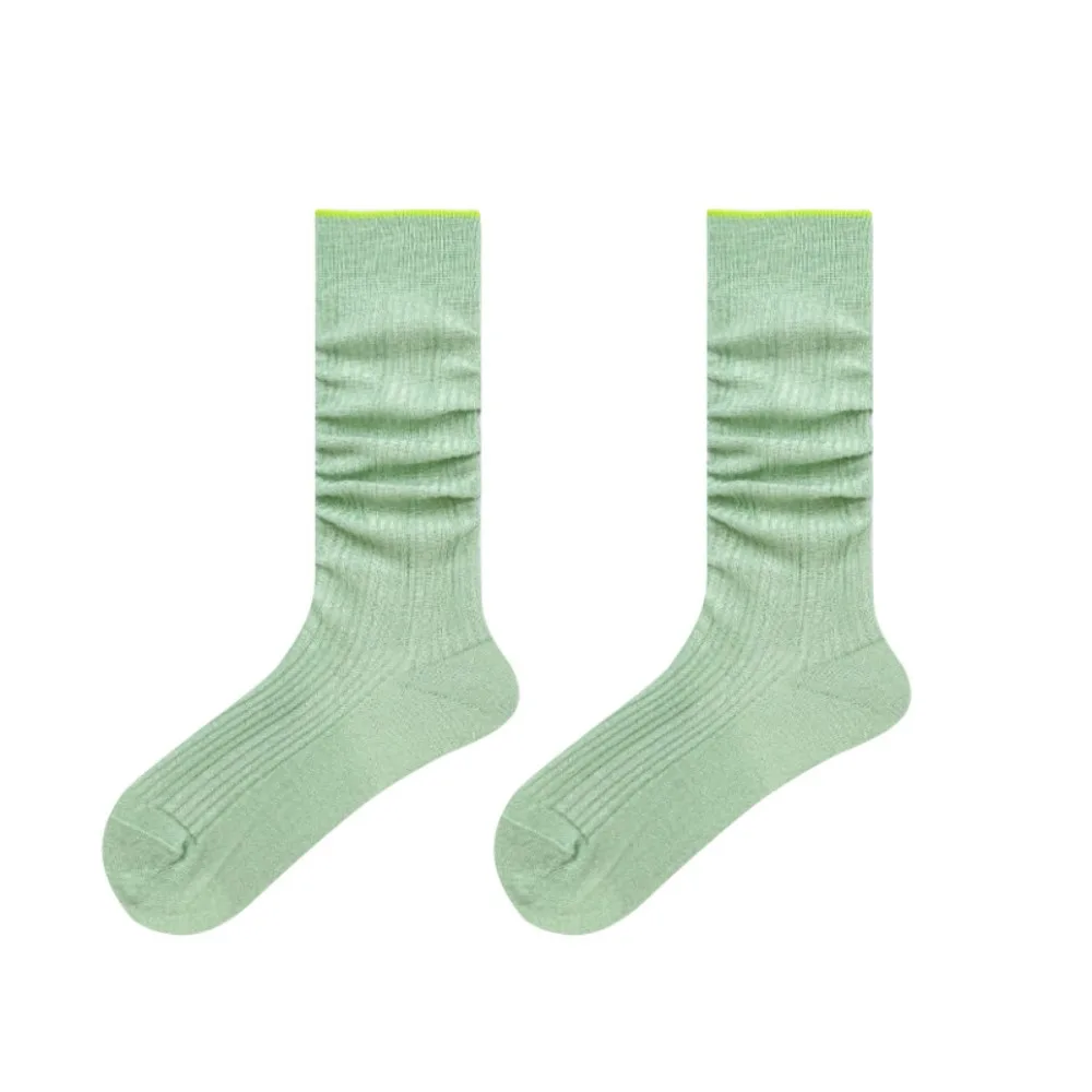 

Fashionable Lolita JK Calf Socks Solid Color Ultra-Thin Ice Silk Long Socks Breathable Y2K Ins Bunching Socks Sweet Girls
