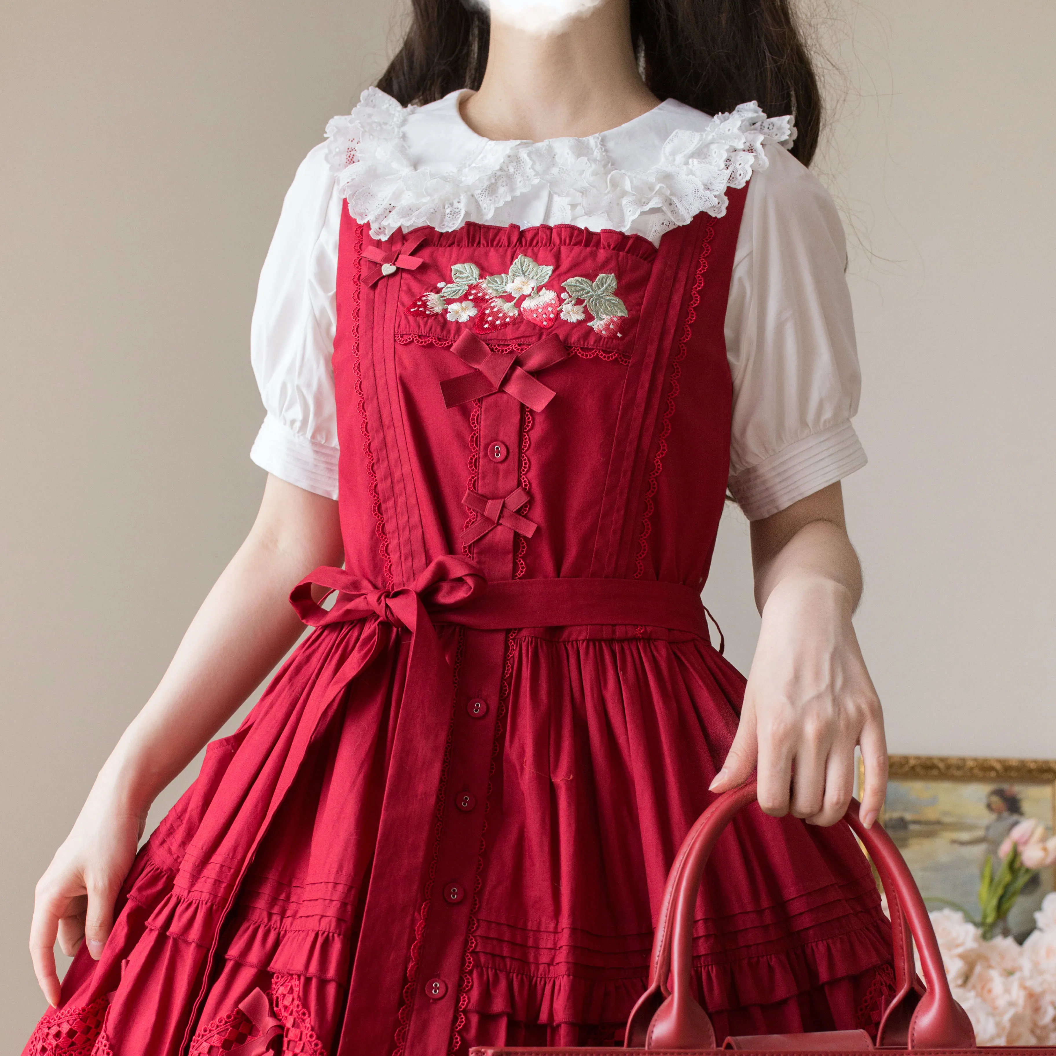 Original Soft Girls Lolita Cotton Inner Shirts Summer Women's Sweet Cute Doll Collar Puff Sleeve Lo Bottoming Tops Blusas Mujer
