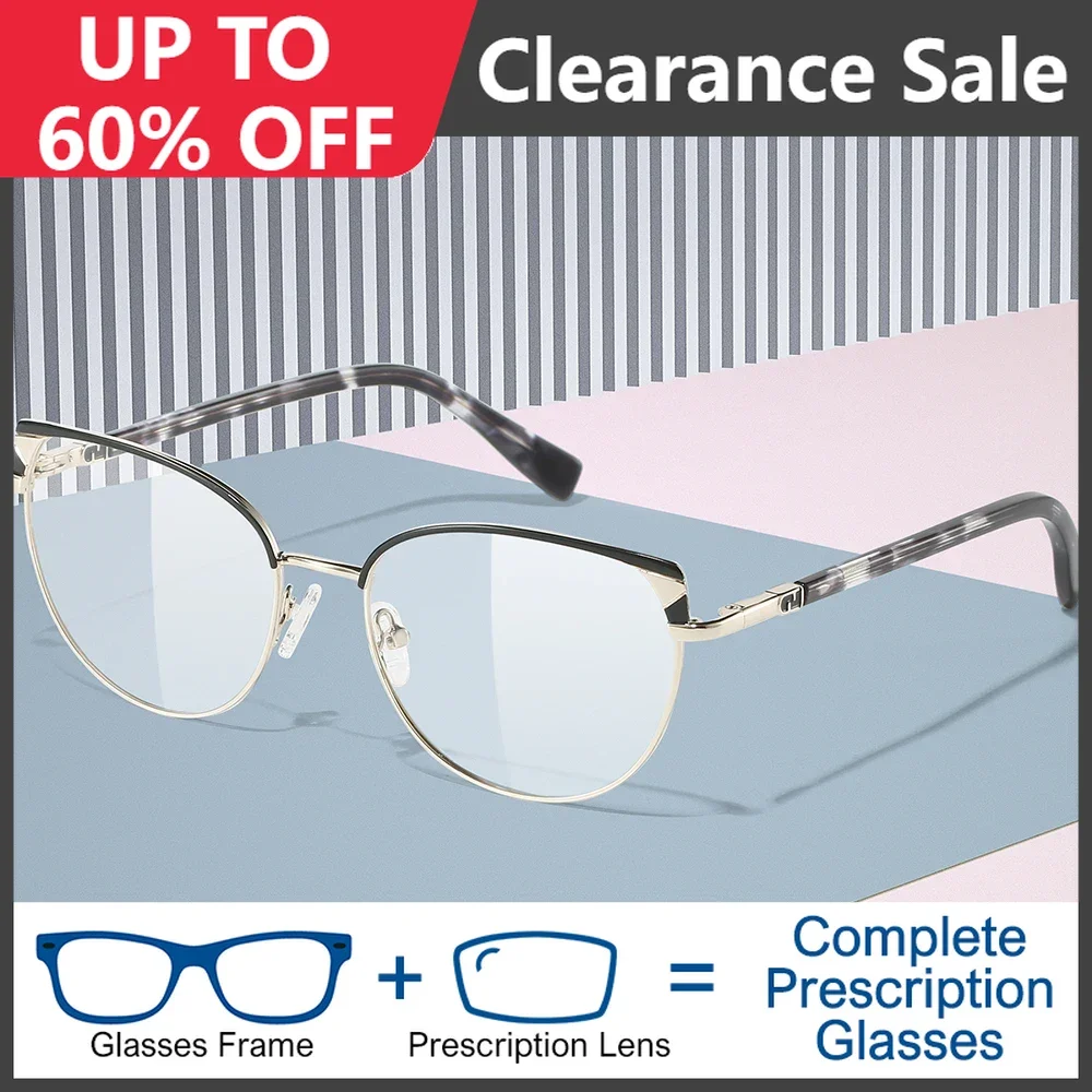 Cat Eye Prescription Glasses Women Optical High Myopia Eyeglasses Ladies Multifocal Progressive Bifocal Spectacles Female Brand