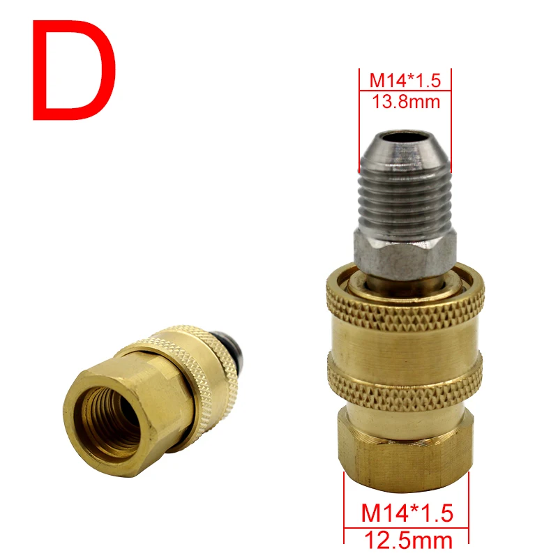 High Pressure Washer Brass Connector Washing Adapter 1/4\